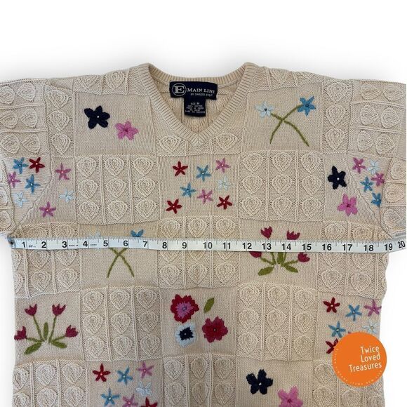 Vintage Knit Grandma Sweat with Floral Embroidery - Picture 7 of 9